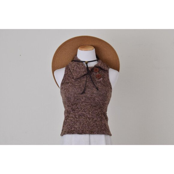 Vintage '90s Collared Variegated Knit Top - Picture 10 of 10
